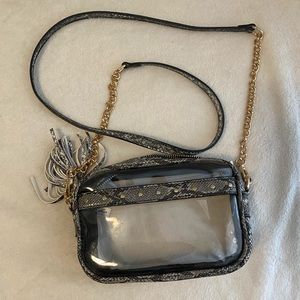 Clear Snakeskin Crossbody Purse
